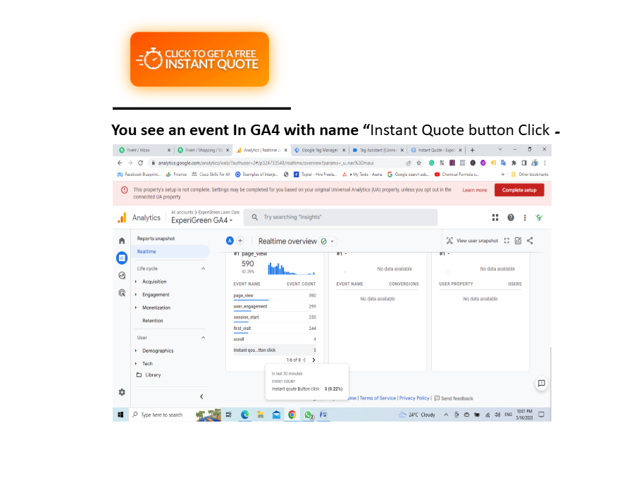 Experigreen project amge google analytics Keyevent tracking