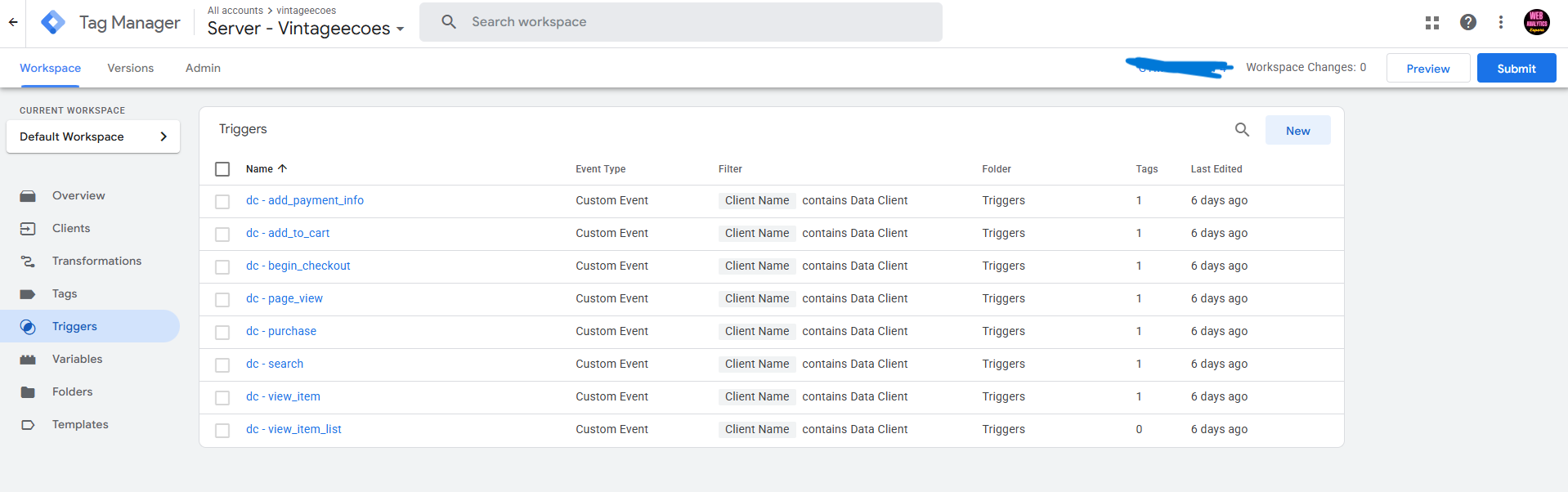 Google tag manager server container triggers